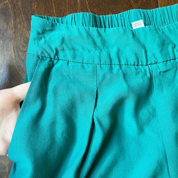 High waisted flat front wide leg Kelly emerald green dress pants - Picture 7 of 14